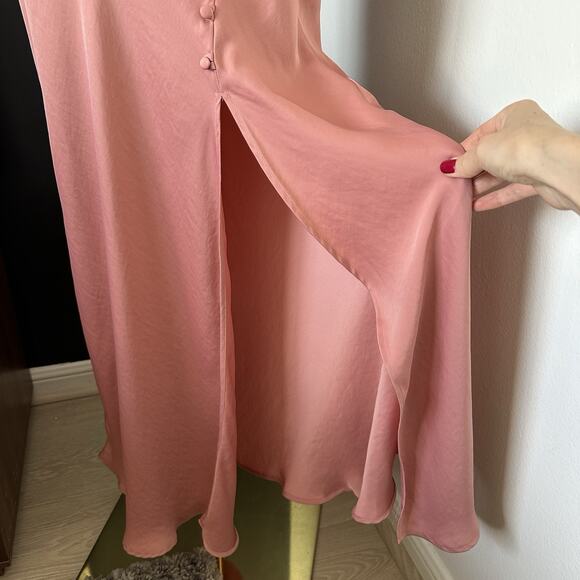 ZARA BLOGGERS FAVE SATIN EFFECT Buttoned Slip Midi Dress Wedding - Picture 6 of 10